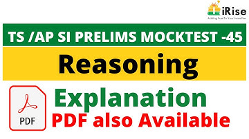 TS /AP Prelims Maha Mock Test -45 Reasoning  Explanation (PDF also Available)