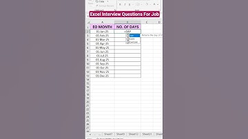 Excel interview questions#excel #exceltips #exceltricks #shorts