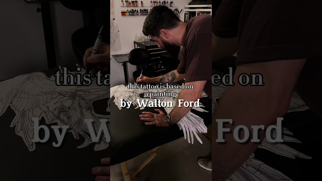 This tattoo is based on a masterpiece by Walton Ford