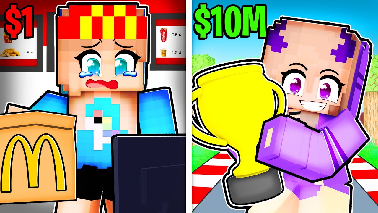 PRÁCE za 1 Kč vs 1,000,000 Kč v Minecraftu! 💸🤓