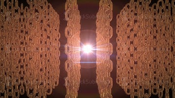 Abstract Gold Chains Loop Background. 3d render Motion Graphics