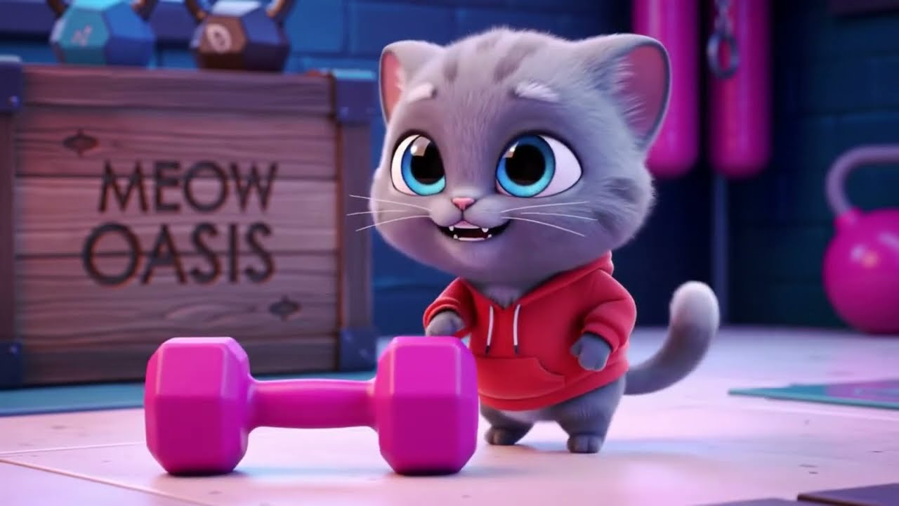 From Street Cat to Gym Legend: The Ultimate 3D Cartoon Transformation 💪 