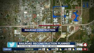 Colonial Boulevard in Fort Myers to close for two weeks during railroad construction