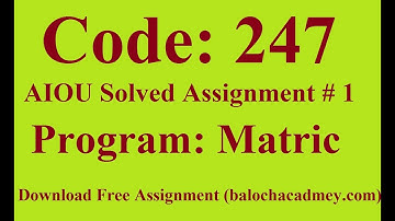 AIOU Solved Assignment No 1 Code 247 Autumn 2021 | Baloch Academy