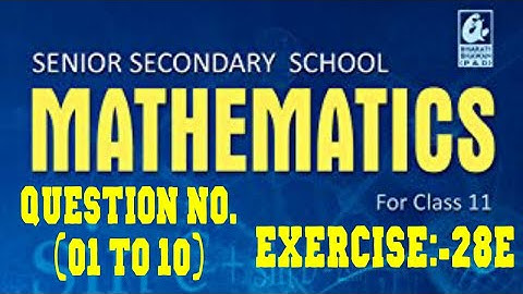 ||11th MATHS R.S. AGGARWAL DIFFERENTIATION||EXERCISE:-28E|| QUESTION NO.(01 TO 10)