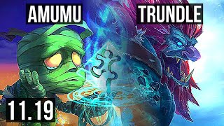 AMUMU & Ashe vs TRUNDLE & Ezreal (SUPPORT) | Rank 4 Amumu, 1/2/13 | KR Challenger | v11.19