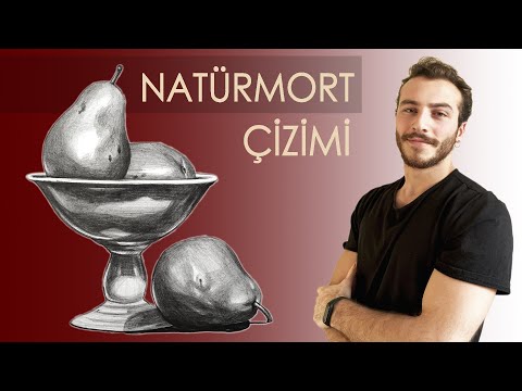 Natürmort Çizimi, Armut Çizimi, Basit Çizim, Karakalem, Obje Tonlama