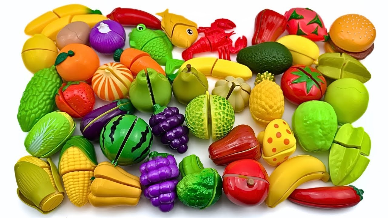 Cutting Plastic Fruits & Vegetables ASMR, MELON PAPRIKA CABBAGE  Mixing Squishy | Satisfying Video