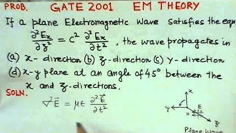 EM Theory - Wave propagation| Soln to 2001 Gate Problem  - Part #1