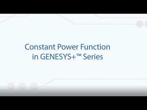 TDK Constant Power Function in GENESYS+™ Series