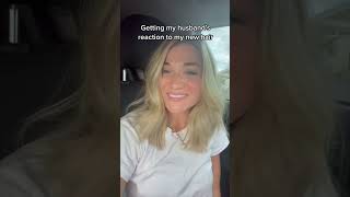 my husband's reaction to my new hair #shorts