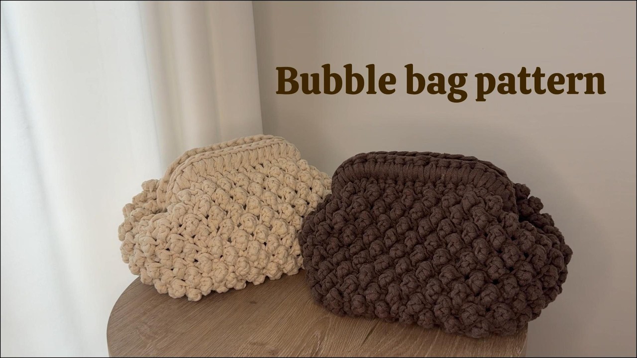 Bolsa de crochê com padrão de bolinhas 🇧🇷