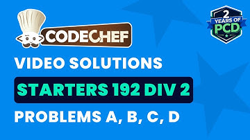 CodeChef Starters 192 | Video Solutions - A to D | by Vibhaas | TLE Eliminator
