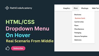 CSS Dropdown Menu on Hover | Real Scenario @12:45 | HTML/CSS Tutorials in Hindi | #RathiCodeAcademy