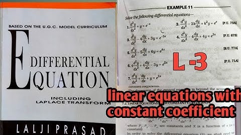 Differential equation lalji parsad B.sc /B.a/engineering /linear equations with constant coefficient