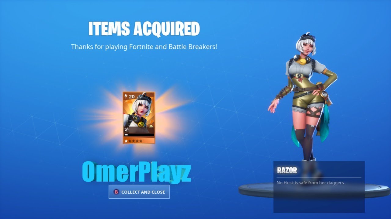 How to get new razor skin in fortnite for FREE! (not clickbait) (battle breakers promotion)