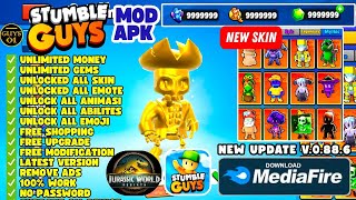STUMBLE GUYS x JURASSIC WORLD MOD APK NEW UPDATE UNLOCK ALL SKIN | UNLIMITED GEMS NO PASSWORD!