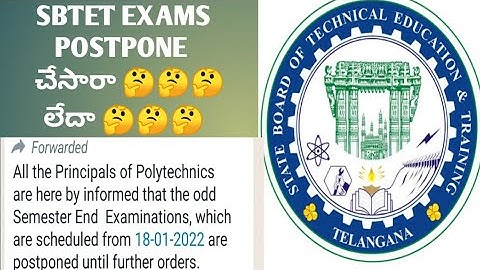 SBTET Diploma exams POSTPONE