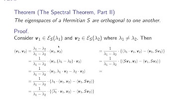 The Spectral Theorem: Part 3/5 "The Spectral Theorem, Statement II"