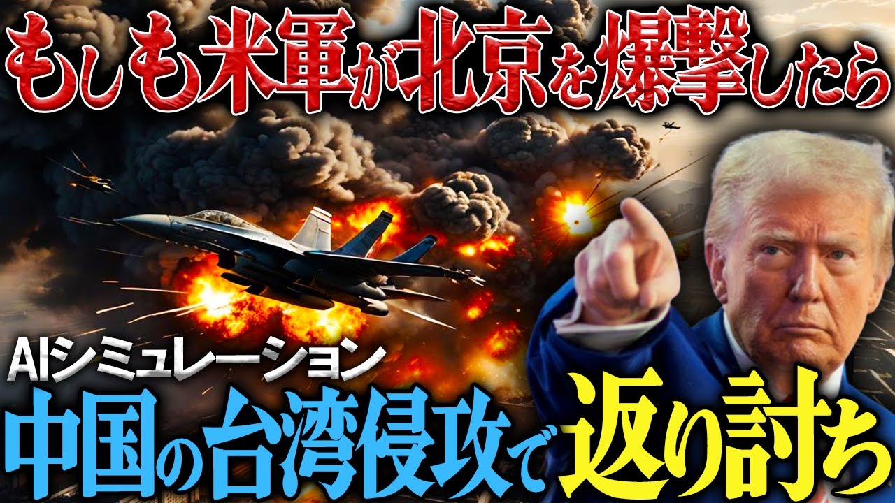 【米中激突】もしも台湾侵攻で米軍が北京を爆撃したら…アメリカの首都攻撃に中国ビビり報復失敗か【AI戦争シミュレーション】