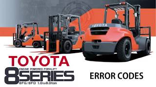 Toyota 8 SERIE - 8FD 8FG - Forklift Error codes