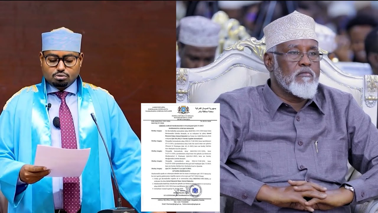 DEG DEG: Maxkamada G/Banaadir oo ka laabatay Waarankii soo qabasho ee u jartay MW Axmed Madoobe