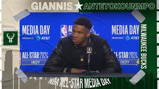 Giannis calls Dame 'All-time GREAT' \& chemistry as All-Star teammates | 2024 NBA All-Star Media Day