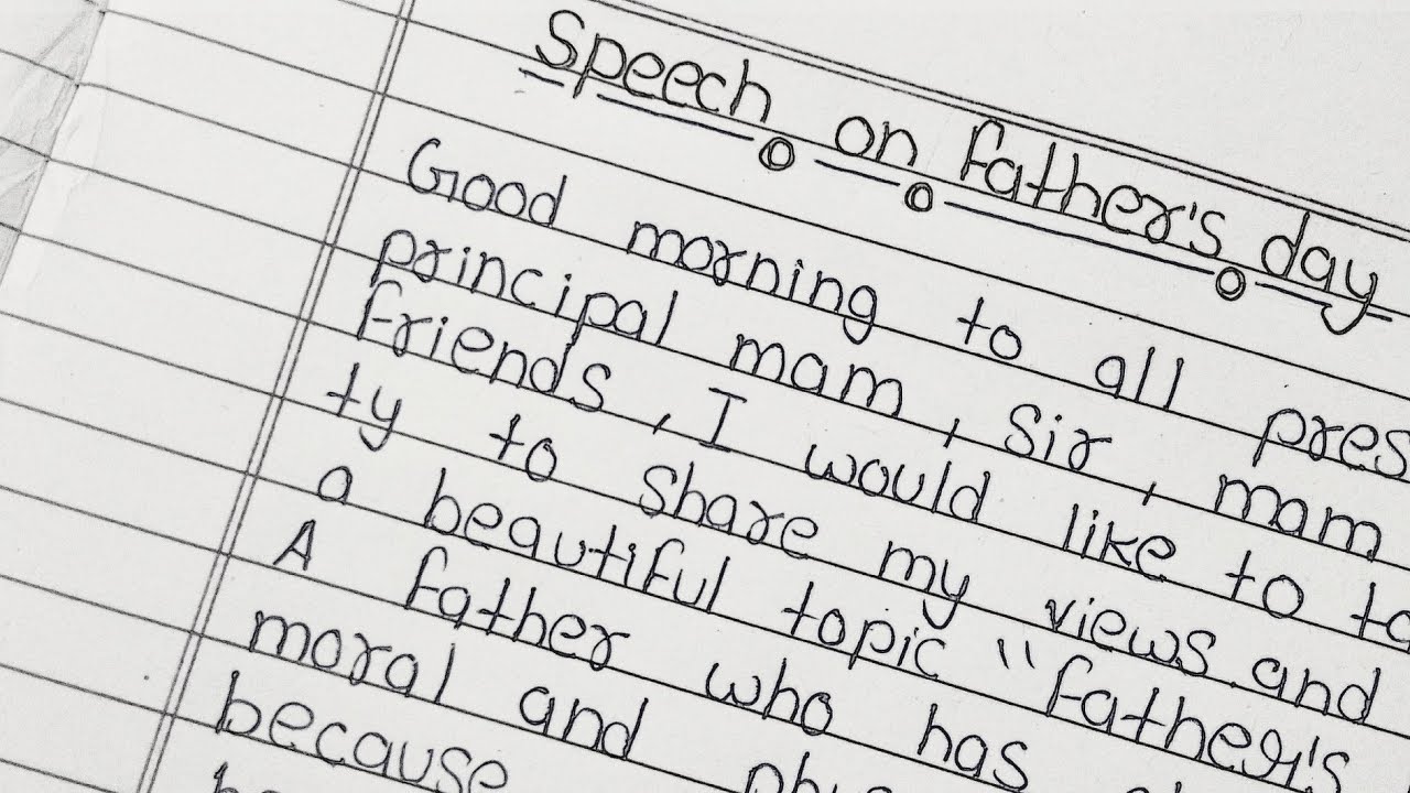 father's day speech writing in english