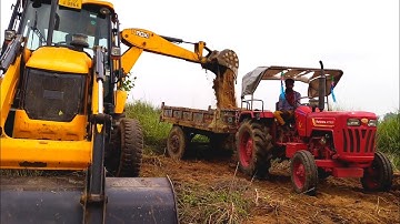 Jcb 3dx Backhoe Fully Loading Mud In Mahindra 475 DI And Mahindra 265 DI Tractor | Jcb Tractor | Jcb