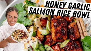 Honey Garlic Salmon Rice Bowl