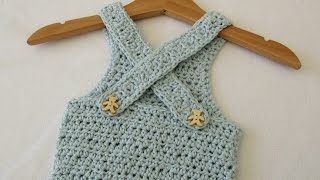 VERY EASY crochet cross back baby romper tutorial