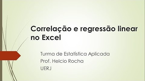 Correlação e regressão linear no Excel