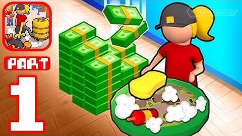 Clean it! - Gameplay Walkthrough Part 1 Restaurant Cleaning Management (iOS,Android)