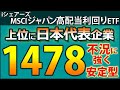 1478(iシェアーズ MSCI ジャパン高配当利回り ETF)の魅力に迫る。ETFのコンセプト、銘柄、業種、分配金利回り、増配率、トータルリターン、将来YOC予想、ライバルETFとの比較など