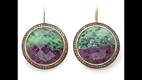 Rarities Ruby Zoisite and Smoky Quartz Earrings