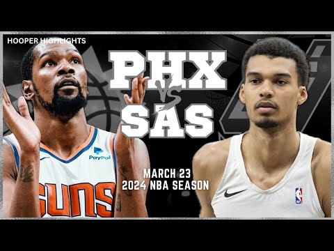 Phoenix Suns vs San Antonio Spurs Full Game Highlights | Mar 23 | 2024 NBA Season