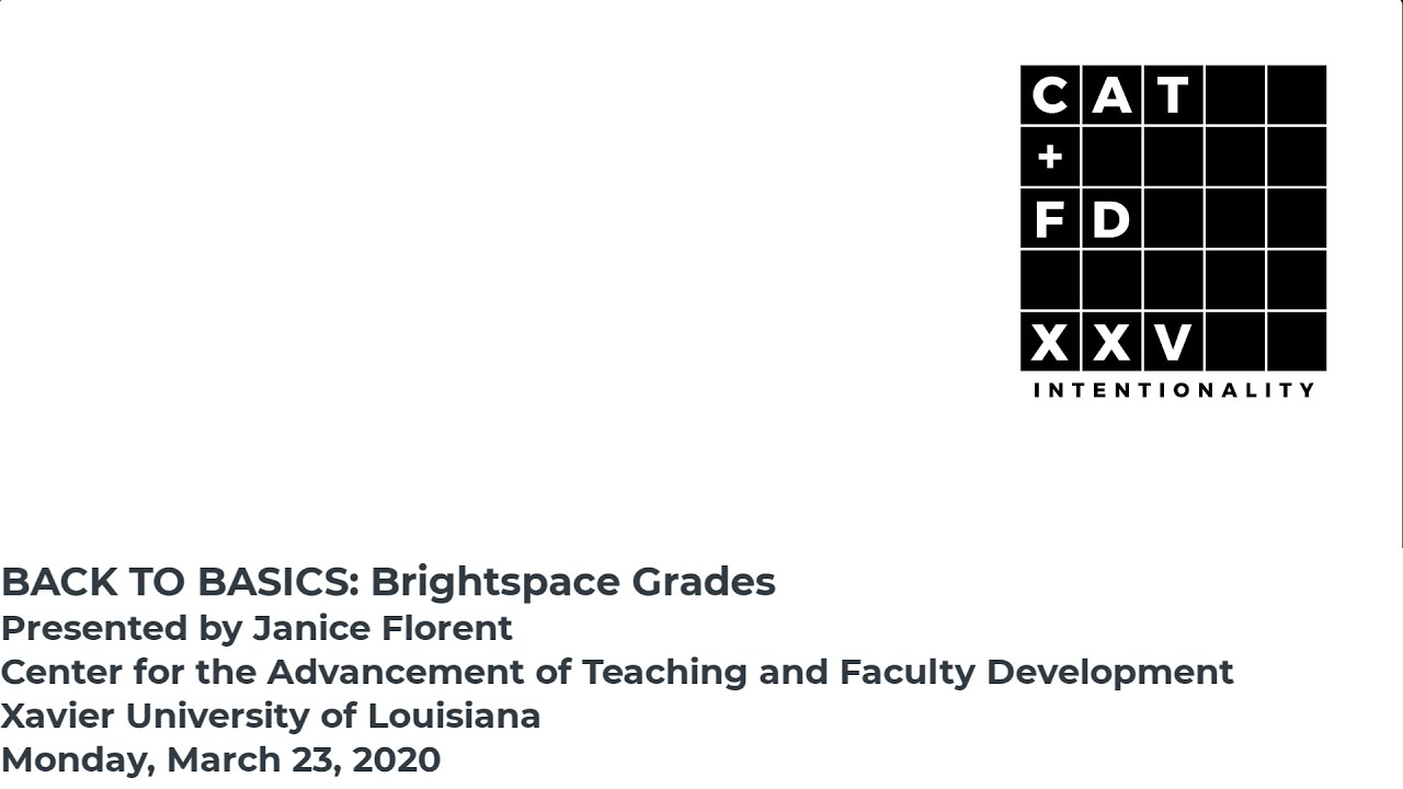 Back to Basics #5: Brightspace Grades - YouTube