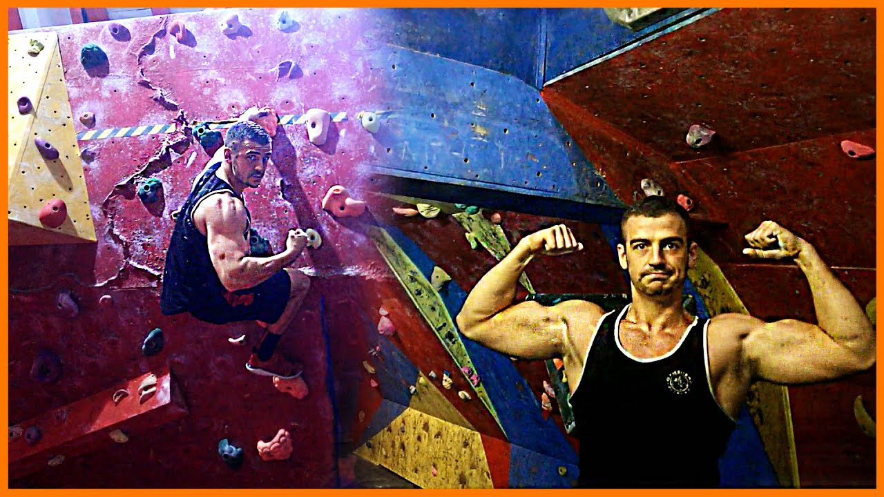 Personal Trainer displays his subpar climbing skills but exquisite biceps