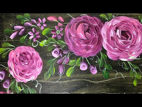 2 ideas para pintar cuadros de Flores / Técnica con pintura acrílica