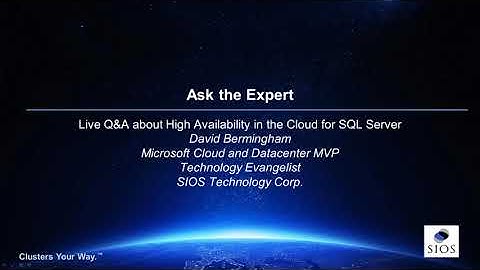 Ask the Expert: High Availability in the Cloud for SQL Server