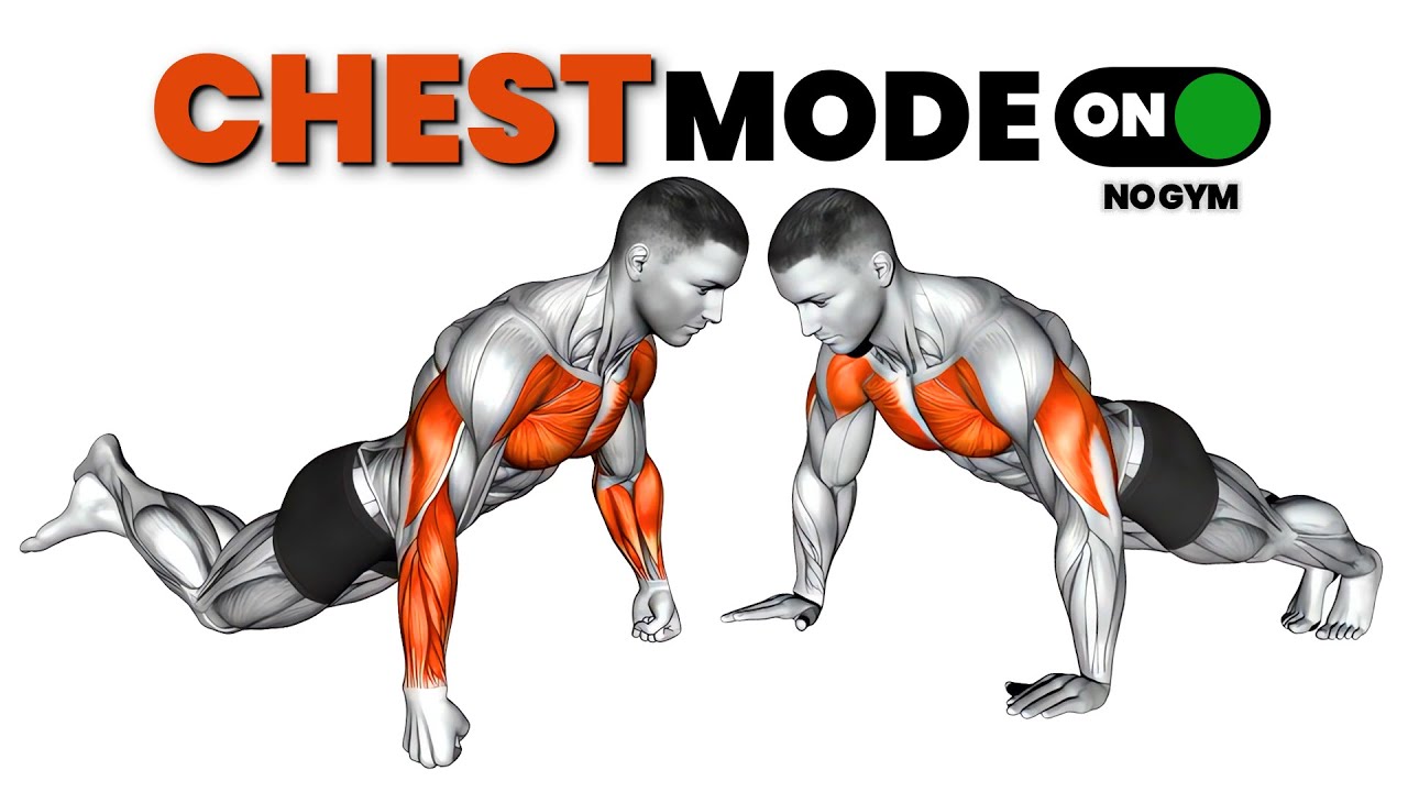 Тренировка грудных мышц дома | Полная активация грудных мышц с помощью различных вариантов отжима...