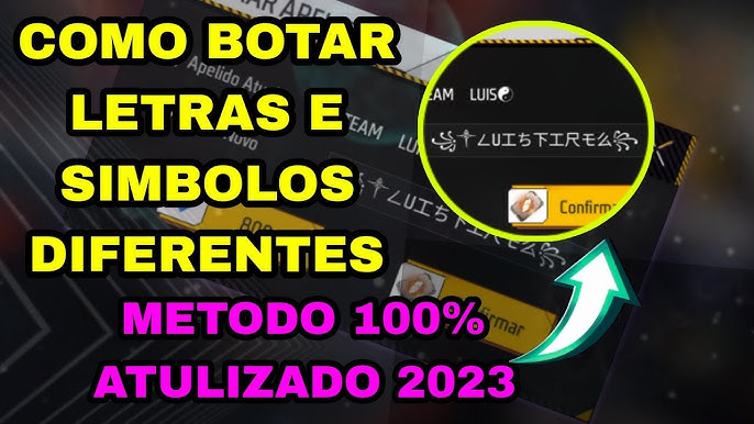 Modificador com letras personalizadas para Nicks e Nomes de Free Fire