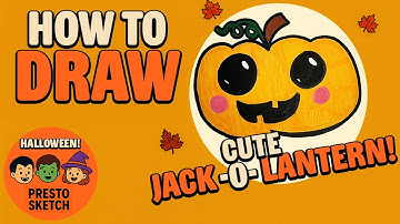 Drawing a Jack-o-Lantern Pumpkin! 🎃😱 Quick and easy how-to drawing tutorial for kids ~