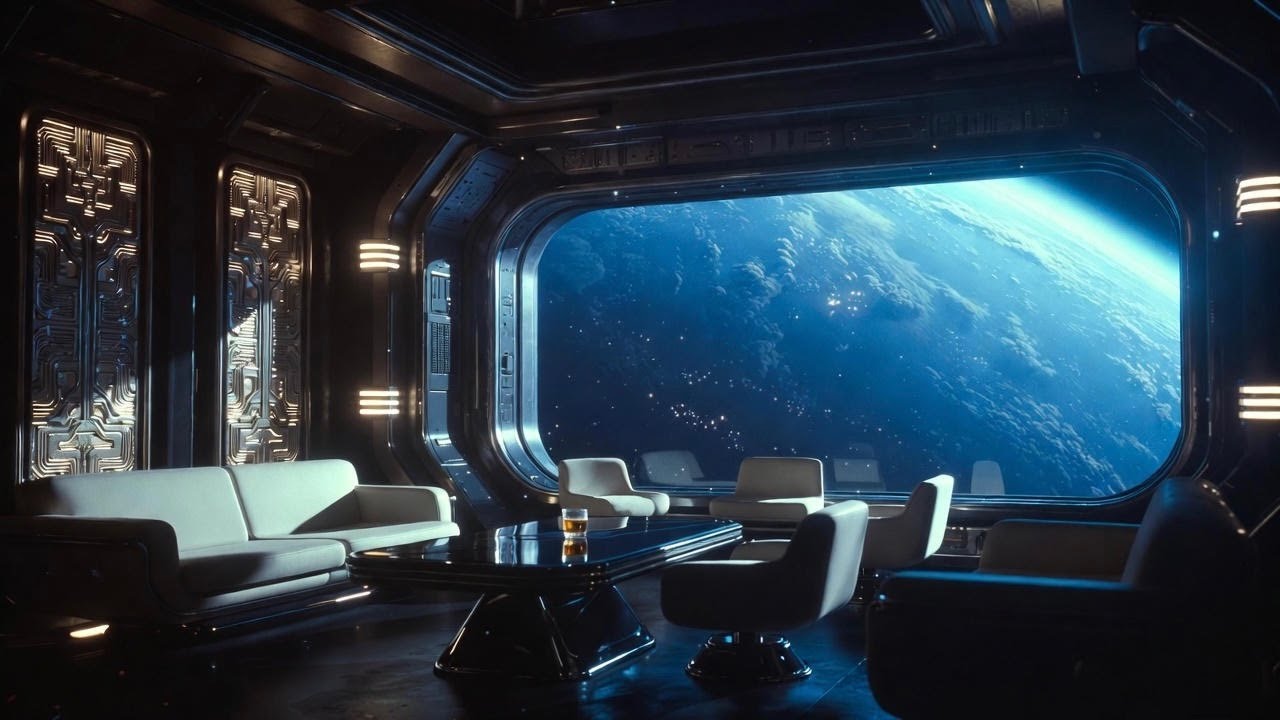 Luxury Space Station Ambience 🌍 Orbiting Earth View [1 Hour]