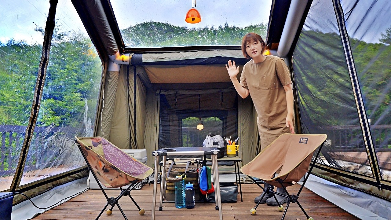 어서오세요. 새로운 텐트와 함께하는 여름 캠핑입니다.