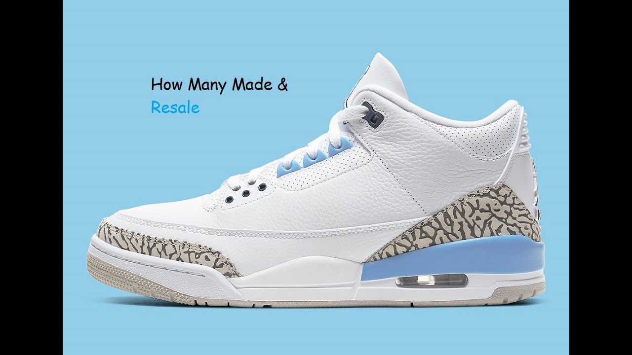 Air Jordan 3 UNC | Resale Value & How Many Pairs Possibly  display picture 2