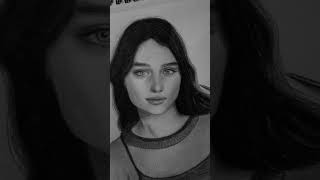 Hyperrealistic Charcoal Drawing "FIERCE Time lapse timelapse charcoal drawing of girl pencil drawing