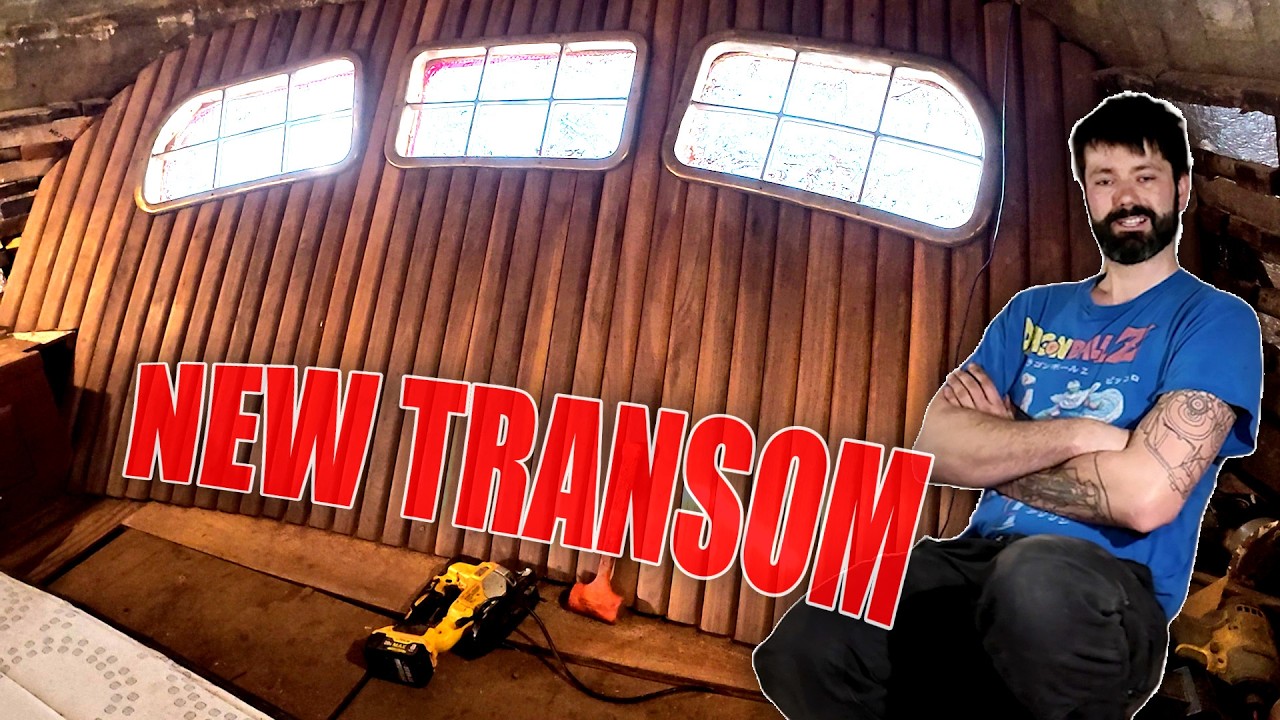 ⁣Building a New Transom for my Gutted Boat