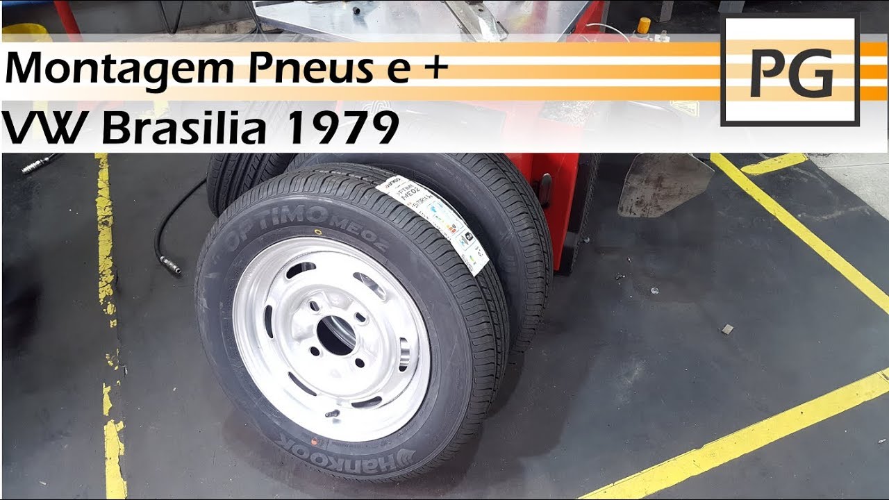 Montagem Roda + Pneus Brasilia - Hankook 175/70R14 - [4K]