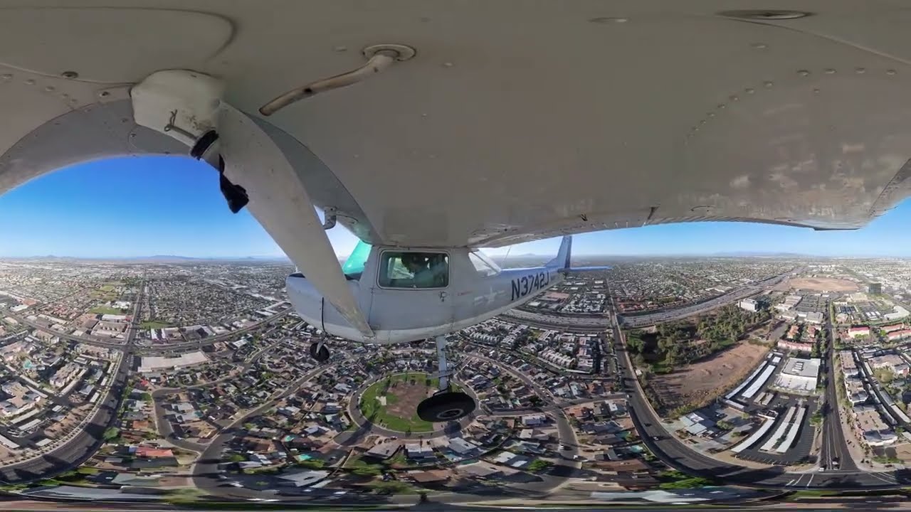 Low Cessna 150 Flight Over Phoenix Area - 4K 360/ VR Video